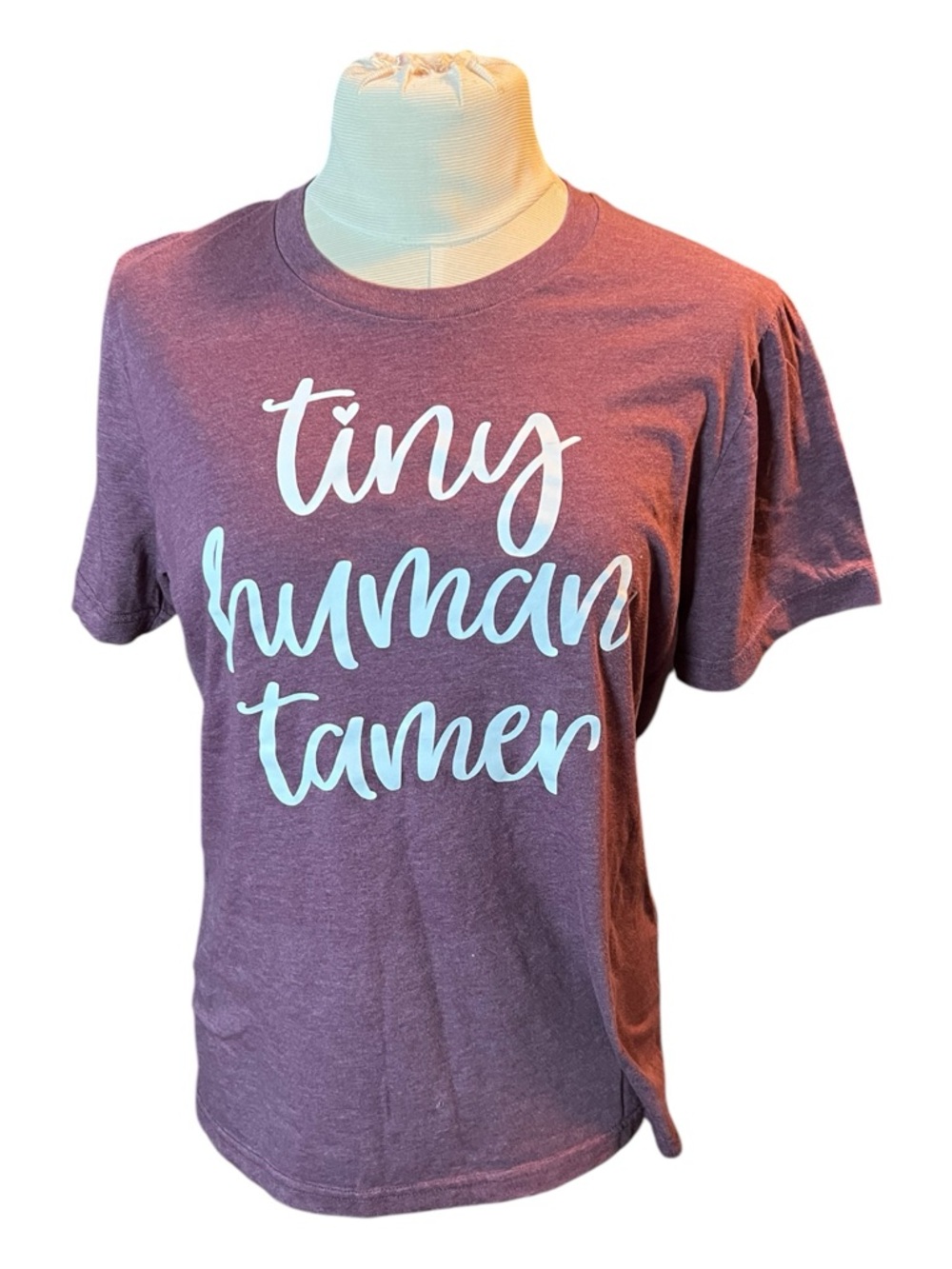 Bella Canvas Plum Short Sleeve Tee with White Script